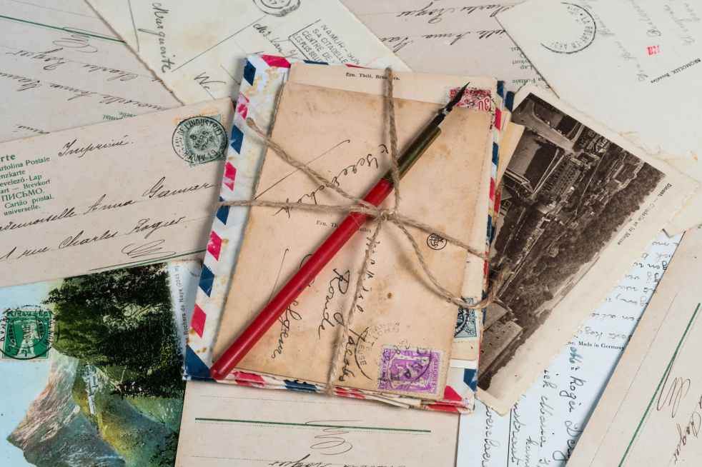 Traditional batch of letters and postcards